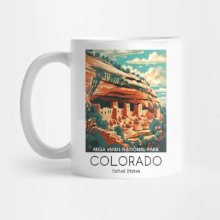 A Vintage Travel Illustration of Mesa Verde National Park - Colorado - US Mug